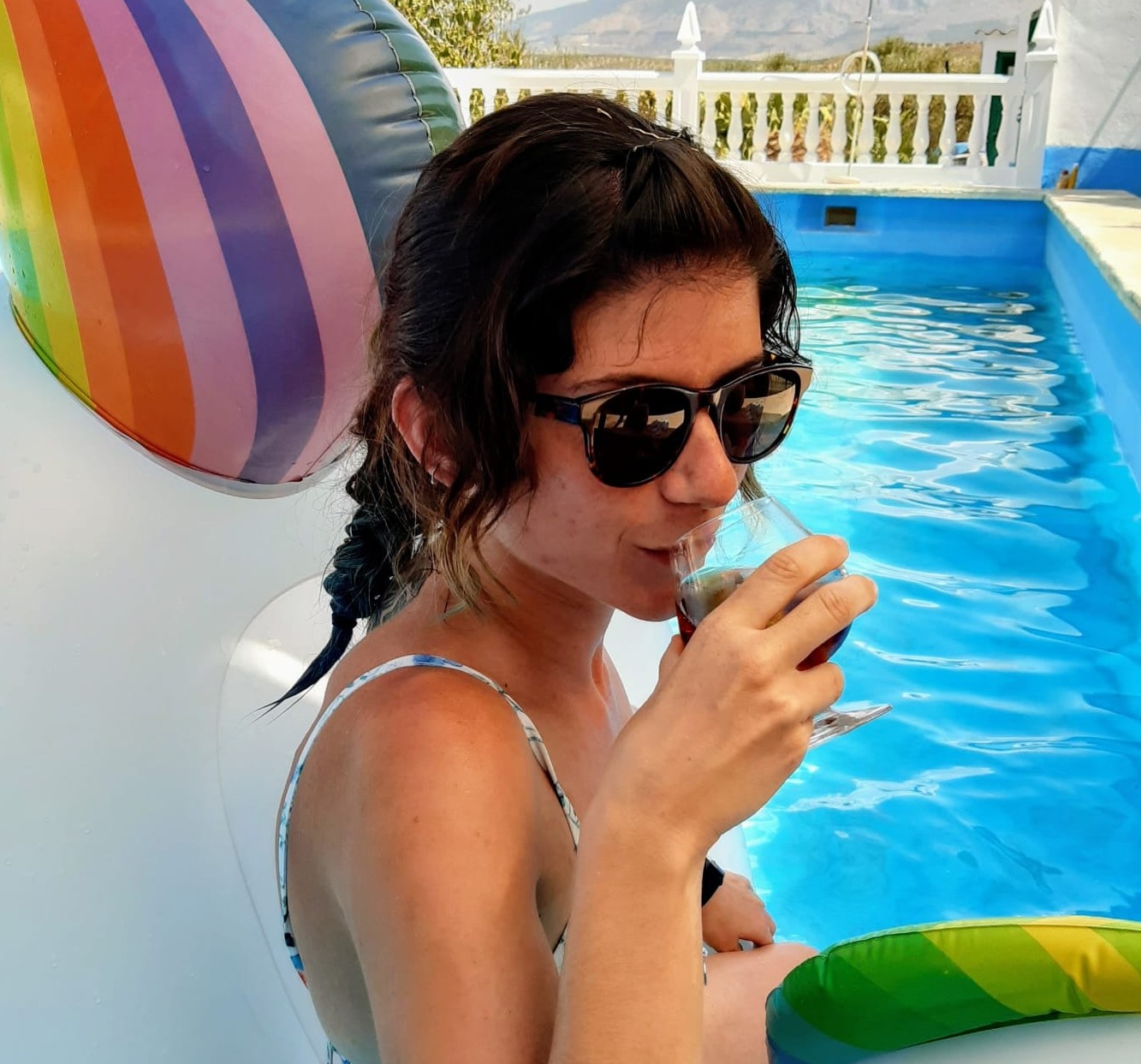 Piscina con flotador